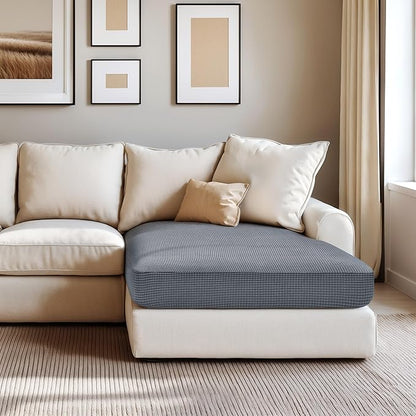Hokway Stretch Chaise Cover Individual Couch Cushion Slipcovers Reversible Cushion Protector Slipcovers Sofa Cushion Protector Covers (Chaise Cover, Grey)