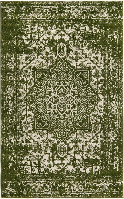 Rugs.com Arlington Collection Rug – 5' x 8' Green Medium-Pile Rug Perfect for Living Rooms, Large Dining Rooms, Open Floorplans