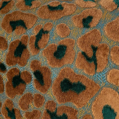 Alerfa Green Brown Floral Throw Pillow Cover 20 x 20 Inch Cut Velvet Sqaure Luxury Decorative Pillow Cover for Couch Living Room Bedroom