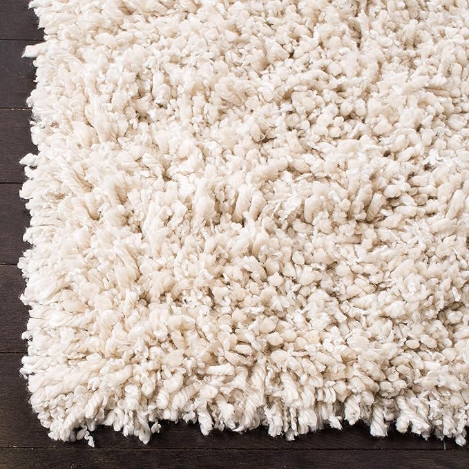 SAFAVIEH Sheep Shag Collection Runner Rug - 2'3" x 8', Ivory, Handmade, 1-inch Thick Ideal for High Traffic Areas in Living Room, Bedroom (SSG212A)