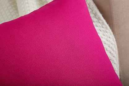 TangDepot Cotton Solid Throw Pillow Covers, 22" x 22" , Brilliant Rose, 1 Count (Pack of 1)