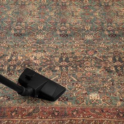 Keen Home Design 9x12 Rug - Machine Washable Area Rug with Non-Slip Backing, Ideal for Living Room, Dining Room, Bedroom - Vintage, Easy Clean, Durable, Low Pile Rug - (9' x 12')
