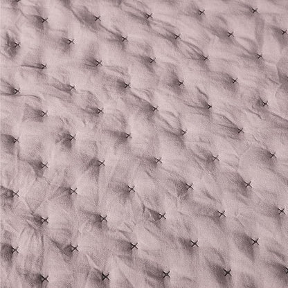 Amazon Basics Brushed Microfiber Quilt Set, Extra Soft with Natural Texture, 2-Piece,Twin/Twin XL, Purple