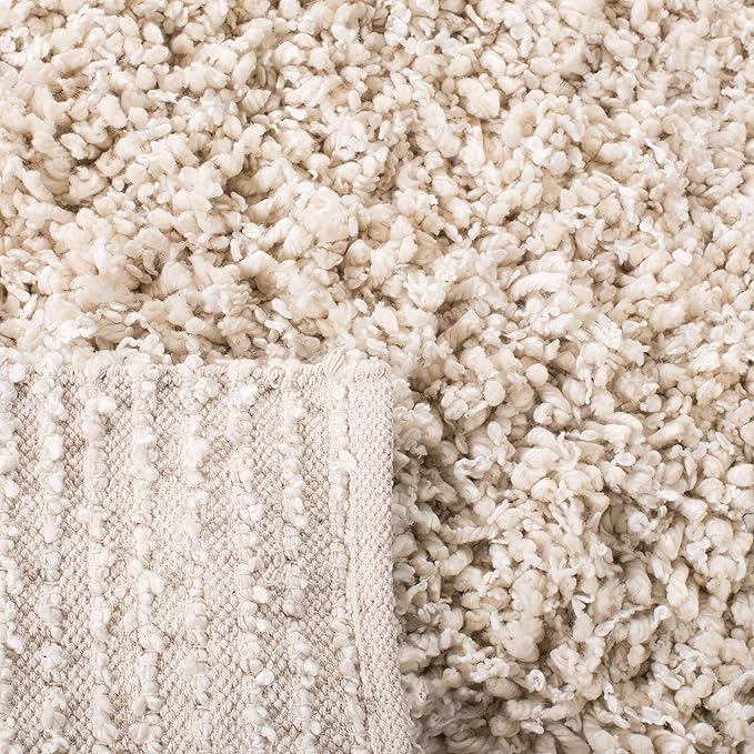 SAFAVIEH Sheep Shag Collection 4' x 6' Ivory SSG212A Handmade 1-inch Thick Area Rug
