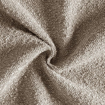 MIULEE 22x22 Inch Decorative Euro Sham Throw Pillows for Bed Set of 2 Textured Boucle Neutral Winter Throw Pillow Covers Light Taupe Accent Solid Euro Couch Pillowcases Sofa Livingroom Home Decor
