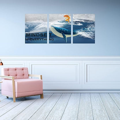 Inspirational Canvas Paintings 3 Panels Motivational Wall Art Inspirational Wall Art Entrepreneur Quotes Artwork Painting Picture for Framed Office Home Decoration Living Room Bedroom 72" W x 36" H