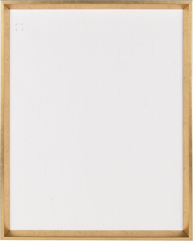 Kate and Laurel Calter Framed Linen Fabric Pinboard, 21.5x27.5, Gold