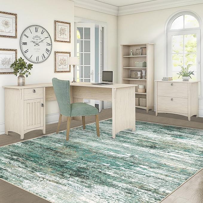 6x9 Area Rugs for Living Room, Washable Modern Abstract Large Area Rug Neutral Soft Non Slip Kids Rug Stain Resistant Indoor Carpet for Bedroom Nursery Dining Room Playroom Home Office(Green, 6'x9')