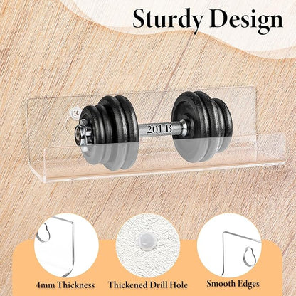 24 Pack Vinyl Record Shelf Wall Mount, 4 Inch Acrylic Wall Mount Shelves, Clear Acrylic Album Record Holder Display, Floating CD Rack Storage Hanger, Floating Walls Shelves