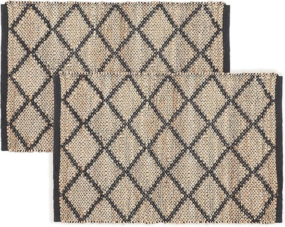 REDEARTH · Jute Cotton Area Rug - 2'x3' Rectangular Rug, Sustainable Handwoven, Non-Shedding, Soft & Durable – Reversible, Neutral Tones for Home Décor in Living Room, Dining Room, Bedroom, Set of 2