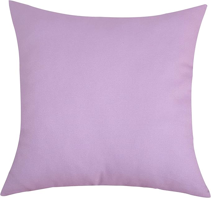 TangDepot Handmade Decorative Solid 100% Cotton Canvas Throw Pillow Covers/Cushion Covers, 45 Colors Available - (18"x18" 2 Pieces, Light Purple Lavende), 2 Count (Pack of 1)