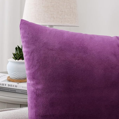 NiNi ALL Decorative Throw Pillow Covers Pack of 2, Velvet Throw Pillow Cases for Couch Pillows Cover Bedroom Living Room Outdoor, Pillow Covers 18x18 Inch Purple