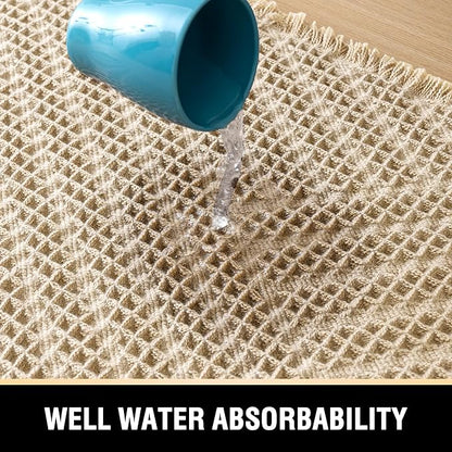 H.VERSAILTEX Waffle Bath Mat Super Absorbent Boho Bath Mat Non Slip Bath Rugs for Bathroom Floor Machine Washable Dry Fast Bathroom Rugs with Tassels, 24" x 36", Sand
