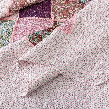 HoneiLife Queen Quilt Bedding Sets - Patchwork Quilt Bedding Sets 3-Piece 90x96, Reversible Bedspreads Floral Coverlet Nostalgic Bedding Set All Season Quilts