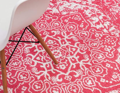 Rugs.com Arlington Collection Rug – 5' x 8' Oval Pink Medium-Pile Rug Perfect for Living Rooms, Large Dining Rooms, Open Floorplans
