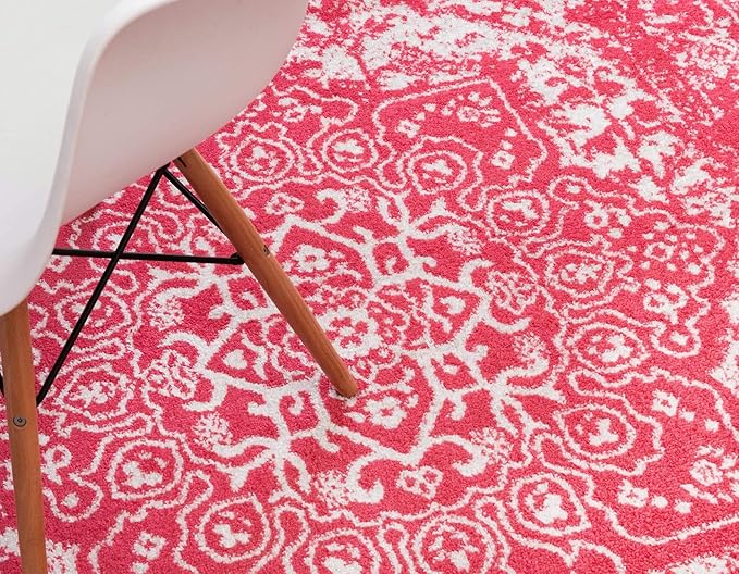Rugs.com Arlington Collection Rug – 3' x 5' Oval Pink Medium-Pile Rug Perfect for Living Rooms, Large Dining Rooms, Open Floorplans