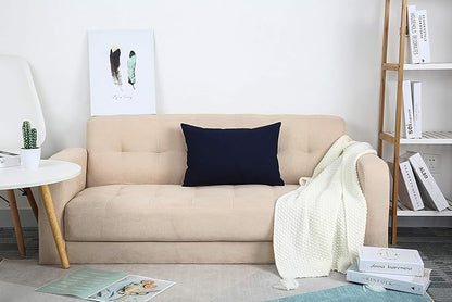 TangDepot Cotton Solid Throw Pillow Covers, 12"X18" color dark navy