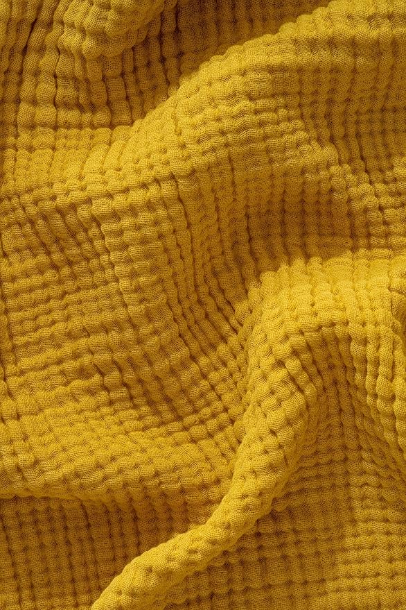 Muslin Blanket - Pure 100% Turkish Cotton Airy Soft Light Versatile Gauze Throw Blanket for Bed, Couch, Sofa (Mustard Yellow, King Size (95" x 110" inch))