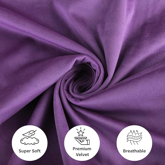 RELY+ Pack of 2 Throw Pillow Covers 16x16 Inch Velvet Soft Cozy Solid Decoration Gifts Pillow Covers Luxury Cushion Case for Sofa Couch Bedroom Living Room (Purple, 20 x 20)