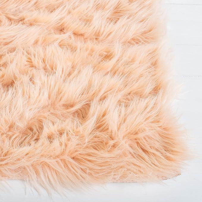 SAFAVIEH Faux Sheep Skin Collection 2' x 3' Light Pink FSS235U Silken Glam 2.35-inch Thick Accent Rug