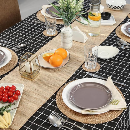 Eco Crave Jute Placemats, Set of 8 Round Woven Placemats 100% Natural Nonslip Round Placemats 13x13 Inches Round Farmhouse, Boho Jute Placemats for Dining Table Placemats Set of 8