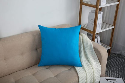 TangDepot Handmade Decorative Solid 100% Cotton Canvas Throw Pillow Covers/Pillow Shams, (28" x28" , Pacific Blue, 1 Count (Pack of 1))