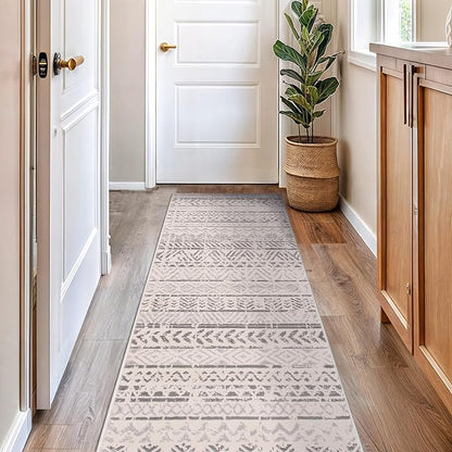 Rugshop Geometric Boho Perfect for high Traffic Areas of Your Living Room,Bedroom,Home Office,Kitchen Runner Rug 2'7" x 6' Gray