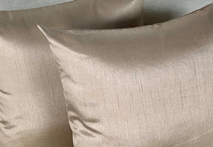 Aiking Home Collection 26x26 Inches Faux Silk Square European Shams, Zipper Closure, Sand (Set of 2)