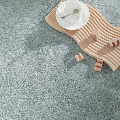 jinchan Solid Plush Area Rug 5x7 Performance Shaggy Washable Rug Indoor Soft Modern Faux Wool Cozy Non Slip Carpet for Living Room Kids Room Bedroom Dining Room Nursery Slate Blue