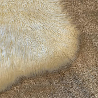 LAMBZY High Pile Super Soft Faux Sheepskin Rug (9'x12', Cream)