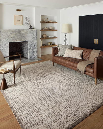 Loloi Darby Collection DAR-04 Ivory/Stone 6'-7" x 9'-3" Area Rug