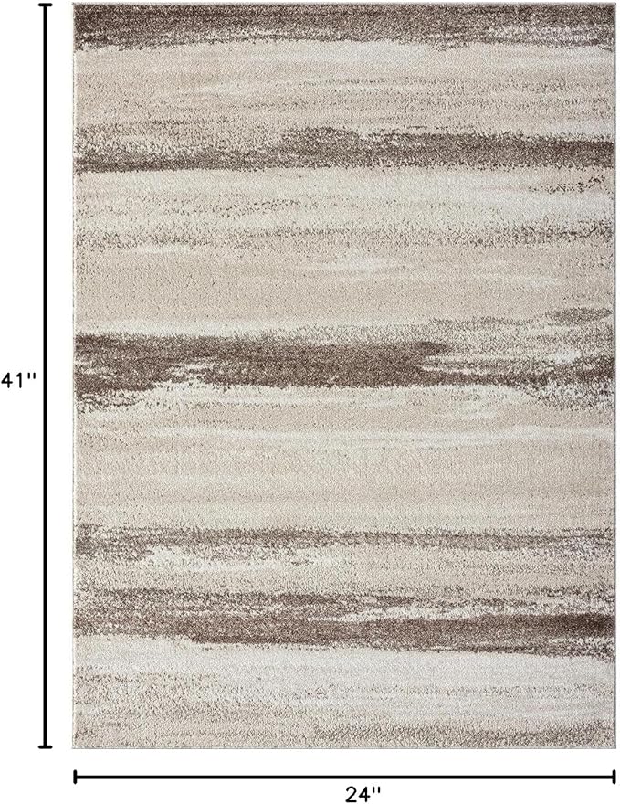LUXE WEAVERS Rug Modern Area Rug Stain Resistant, Brown/Size 2x3