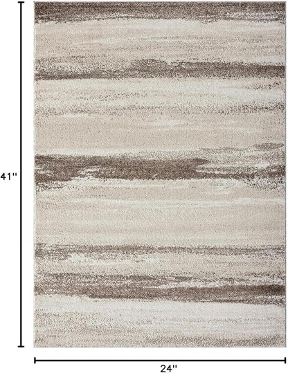 LUXE WEAVERS Rug Modern Area Rug Stain Resistant, Brown/Size 2x3