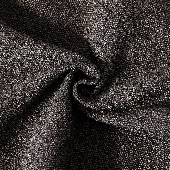 Boucle Decorative Lumbar Pillow Covers for Couch Set of 2, 12x20 inches, Dark Coffee