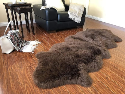 Free Shape Luxury Soft Fluffy Shag Area Rug Double 2'x6', 60x180cm - Vegan Fur Ultra Soft Indoor Carpet Nursery Rugs for Bedroom Home Decor, Brown