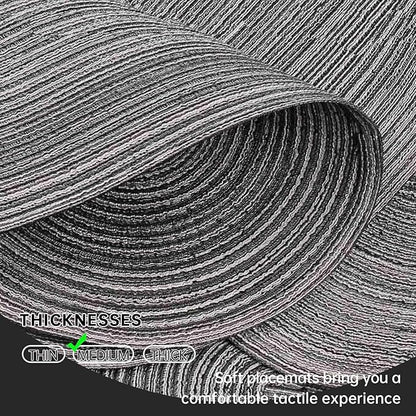 Noctiflorous Oval Braided Placemats Set of 6 Woven 12x18 Inch Non Slip Washable Heat Resistant Place Mats Tablemats for Dining Kitchen Party Daily Table Decor Dinner Mats (Gray Black, 6)