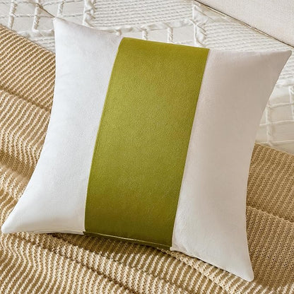 AmHoo Pack of 2 Velvet Panel Cotton Pillow Covers Decorative Pillowcase Cushion for Couch Sofa Bedroom 20 x 20-Inch Spinach Green