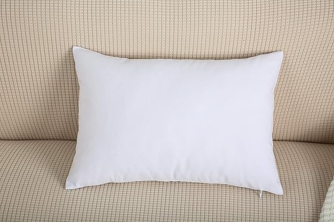 TangDepot Handmade Decorative Solid 100% Cotton Canvas Throw Pillow Covers/Pillow Shams, (12" x18" , White, 1 Count (Pack of 1))