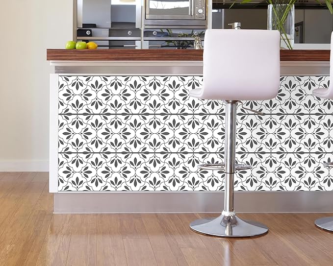 FLFK Wallpaper Border Black and White Patterns Peel and Stick Wall Border Self Adhesive Wallpapers for Living Room Bedroom Kitchen Bathroom 10"x240"