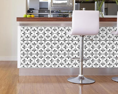 FLFK Wallpaper Border Black and White Patterns Peel and Stick Wall Border Self Adhesive Wallpapers for Living Room Bedroom Kitchen Bathroom 10"x240"