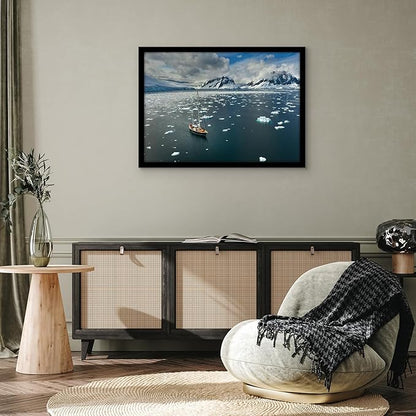 Americanflat 24x34 Poster Frame with Polished Plexiglass - Black Picture Frame - Wide Photo Frames Made of Engineered Wood for Vertical or Horizontal Wall Display - Epic Collection - Black