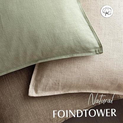 Foindtower Pack of 2, Decorative Linen Solid Throw Pillow Covers Accent Lumbar Cushion Case Boho Farmhouse Pillowcase for Chair Couch Sofa Bedroom Living Room Home Decor 12x20 Inch Light Sage Green