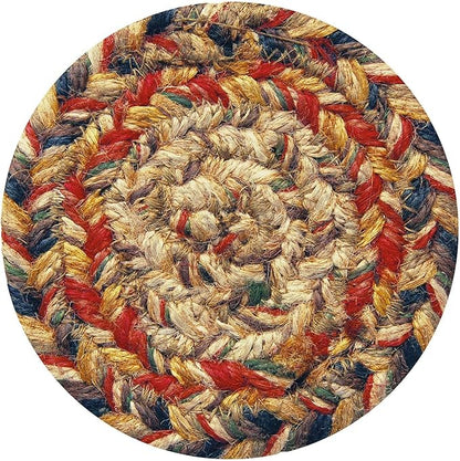 Homespice Kingston Jute Braided Coasters 4", Warm Country Decor, Set of 6, Multicolor - Durable, Absorbs Moisture, Easy to Clean and Protects Furniture