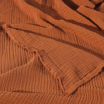Muslin Blanket - Pure 100% Turkish Cotton Airy Soft Light Versatile Gauze Throw Blanket for Bed, Couch, Sofa (Cinnamon Brown, Throw Size (50" x 66" inch))