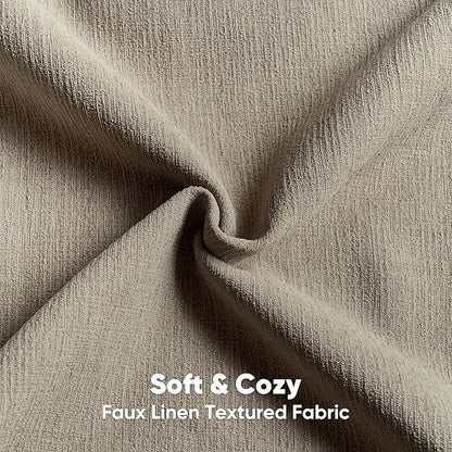 FUTEI Coffee Chenille Decorative Throw Pillow Covers 24x24 Inch Set of 2,Soft Cozy Faux Linen Textured European Pillow Shams,Farmhouse Home Decor for Couch Living Room