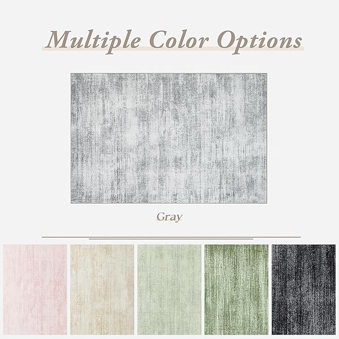 8x10 Area Rugs for Living Room Minimalist Gray Abstract Modern Rug for Hardwood Floor Protector Non Slip Washable Light Grey Carpet for Bedroom Offic 8 x 10