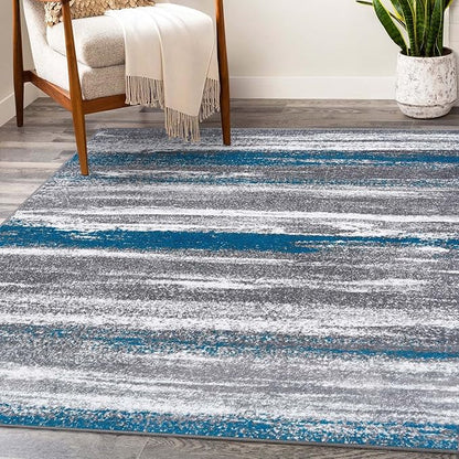 LUXE WEAVERS Modern Abstract Turquoise 6x9 Area Rug