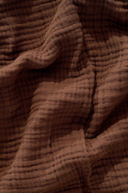 Muslin Blanket - Pure 100% Turkish Cotton Airy Soft Light Versatile Gauze Throw Blanket for Bed, Couch, Sofa (Dark Brown, Queen XL Size (95" x 95" inch))