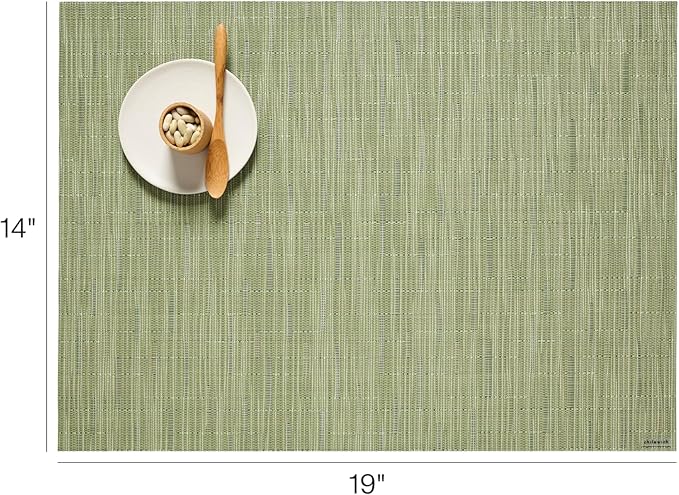 Chilewich Bamboo Placemats Set of 4 - Woven Rectangle Placemats - Reusable, Stain-Resistant, Indoor/Outdoor Tabletop Protection - 18.5" x 13.5" - Spring Green