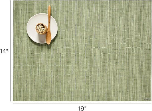 Chilewich Bamboo Placemats Set of 4 - Woven Rectangle Placemats - Reusable, Stain-Resistant, Indoor/Outdoor Tabletop Protection - 18.5" x 13.5" - Spring Green